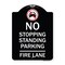 Signmission No Stopping Standing Fire Lane W/ Graphic Heavy-Gauge Aluminum Sign, 24" x 18", BW-1824-23573 A-DES-BW-1824-23573 - alternate 1